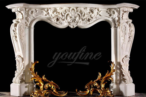 Decorative French style marble fireplace mantels