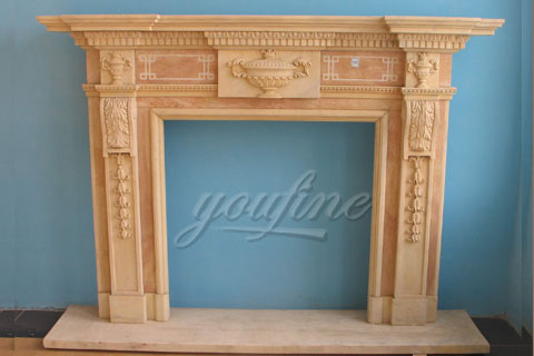 Factory Georgian white marble fireplace mantel for decoration