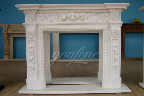 High quality beautiful white Georgian marble fireplace mantels