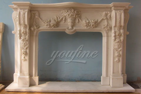 Hot sale decorative french yellow marble fireplace frame for sale