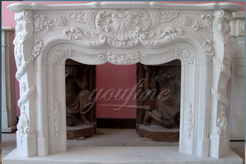 Interior Decoration French hand carved marble fireplace mantels